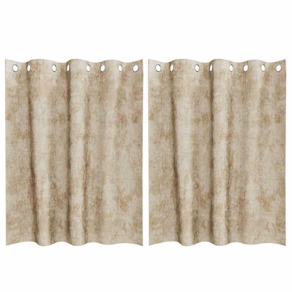 VidaXL rideaux en velours avec rideaux 2 pcs crème 140 x 140 cm velours