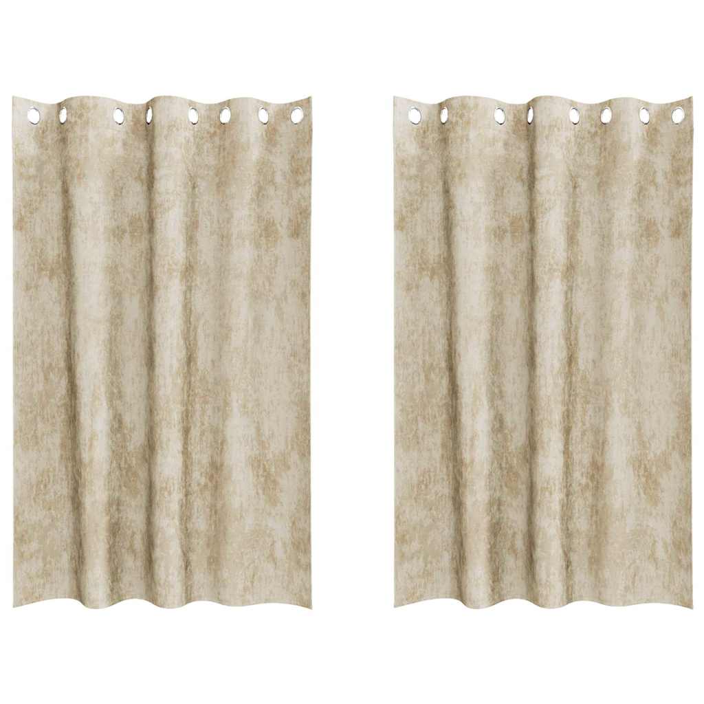 VidaXL rideaux en velours avec rideaux 2 pcs crème 175 x 140 cm velours