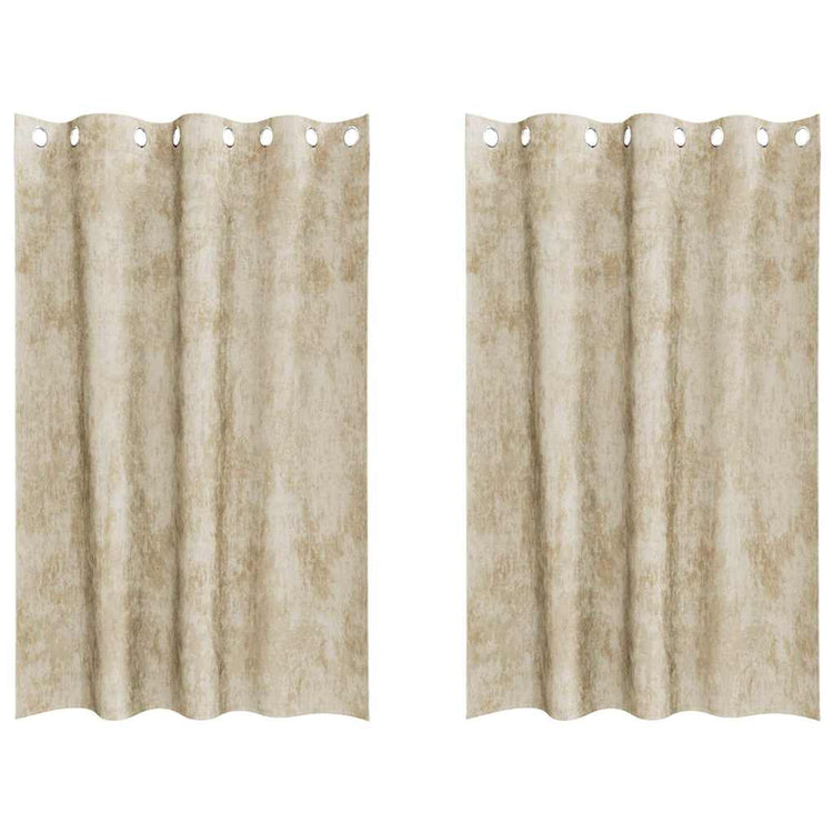 VidaXL rideaux en velours avec rideaux 2 pcs crème 175 x 140 cm velours