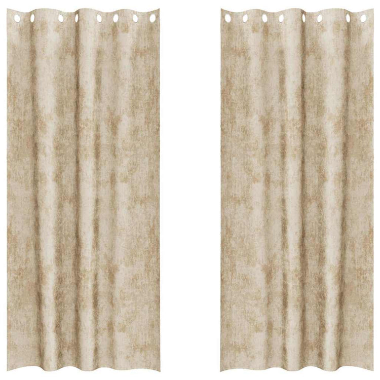 VidaXL rideaux en velours avec rideaux 2 pcs crème 225 x 140 cm velours