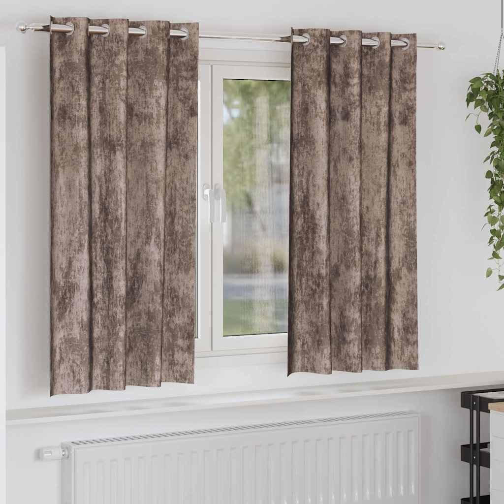 VidaXL rideaux de velours 2 pcs cappuccino 175 x 140 cm velours