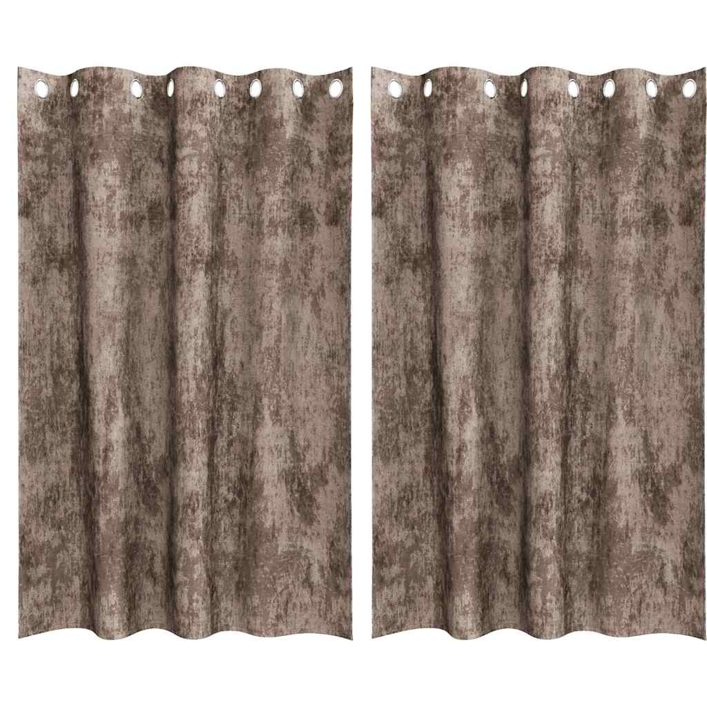 VidaXL rideaux de velours 2 pcs cappuccino 175 x 140 cm velours