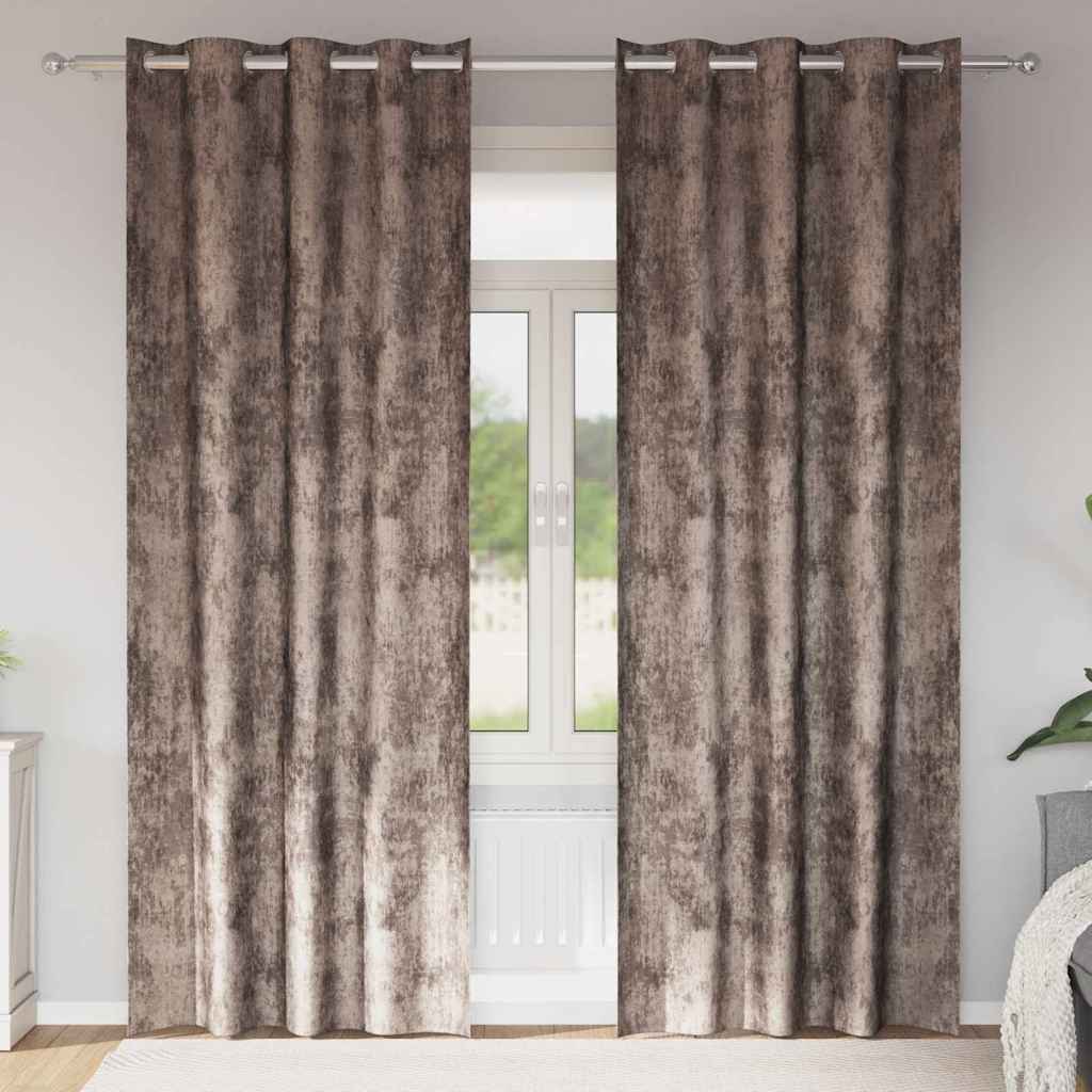 VidaXL rideaux de velours 2 pcs cappuccino 225 x 140 cm velours