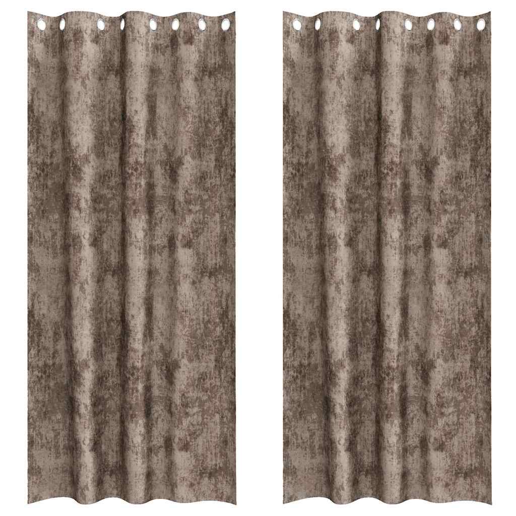 VidaXL rideaux de velours 2 pcs cappuccino 225 x 140 cm velours