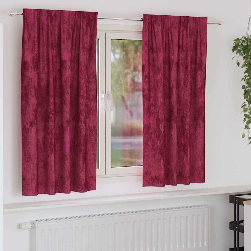 VidaXL rideaux de velours 2 pcs rouge vin 175 x 140 cm velours