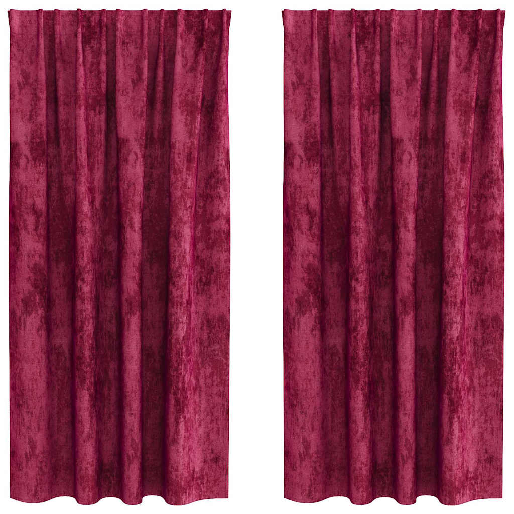 VidaXL rideaux de velours 2 pcs rouge vin 175 x 140 cm velours