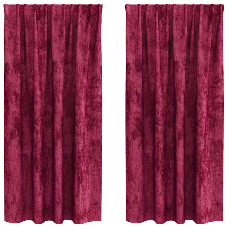 VidaXL rideaux de velours 2 pcs rouge vin 175 x 140 cm velours