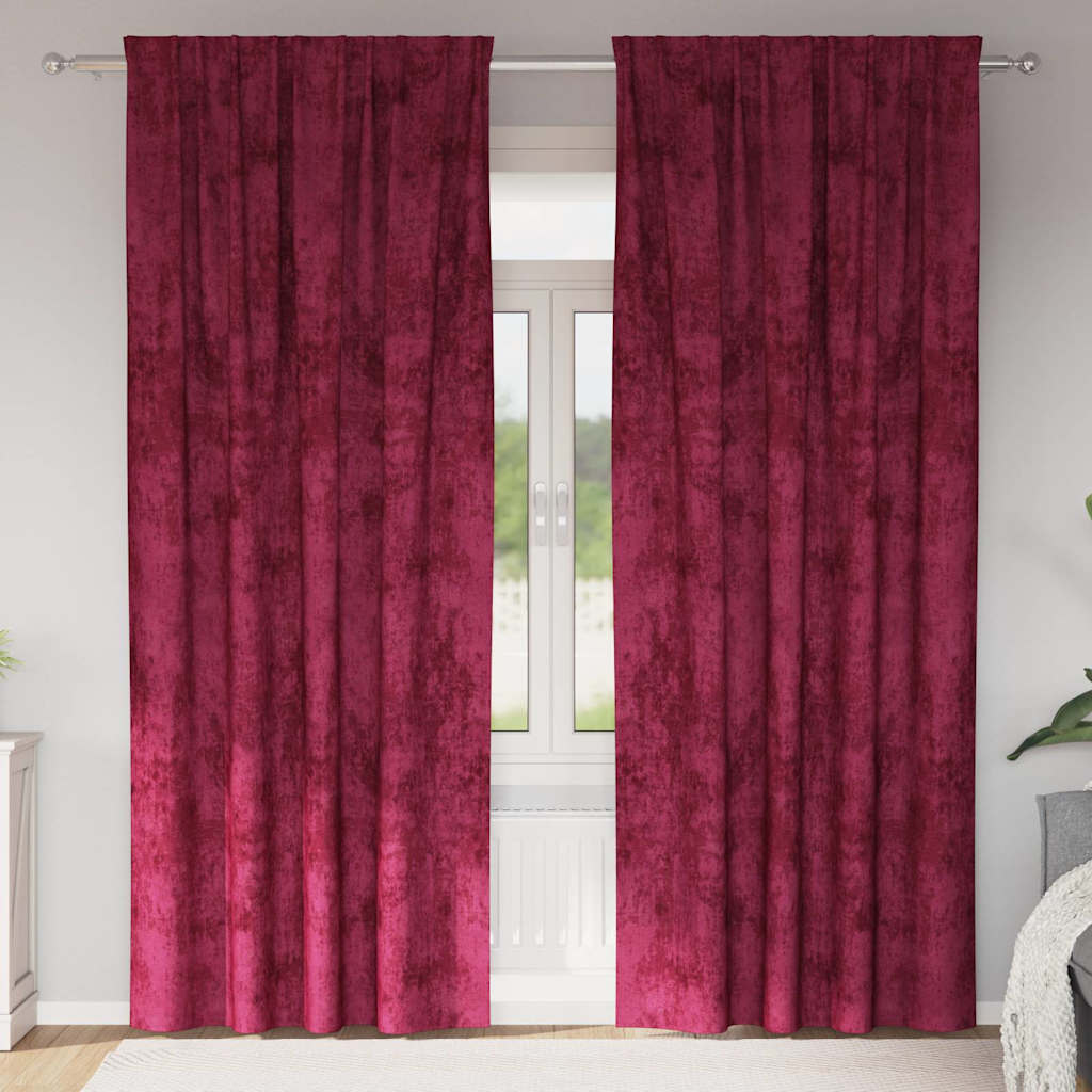 VidaXL rideaux de velours 2 pcs rouge vin 245 x 140 cm velours
