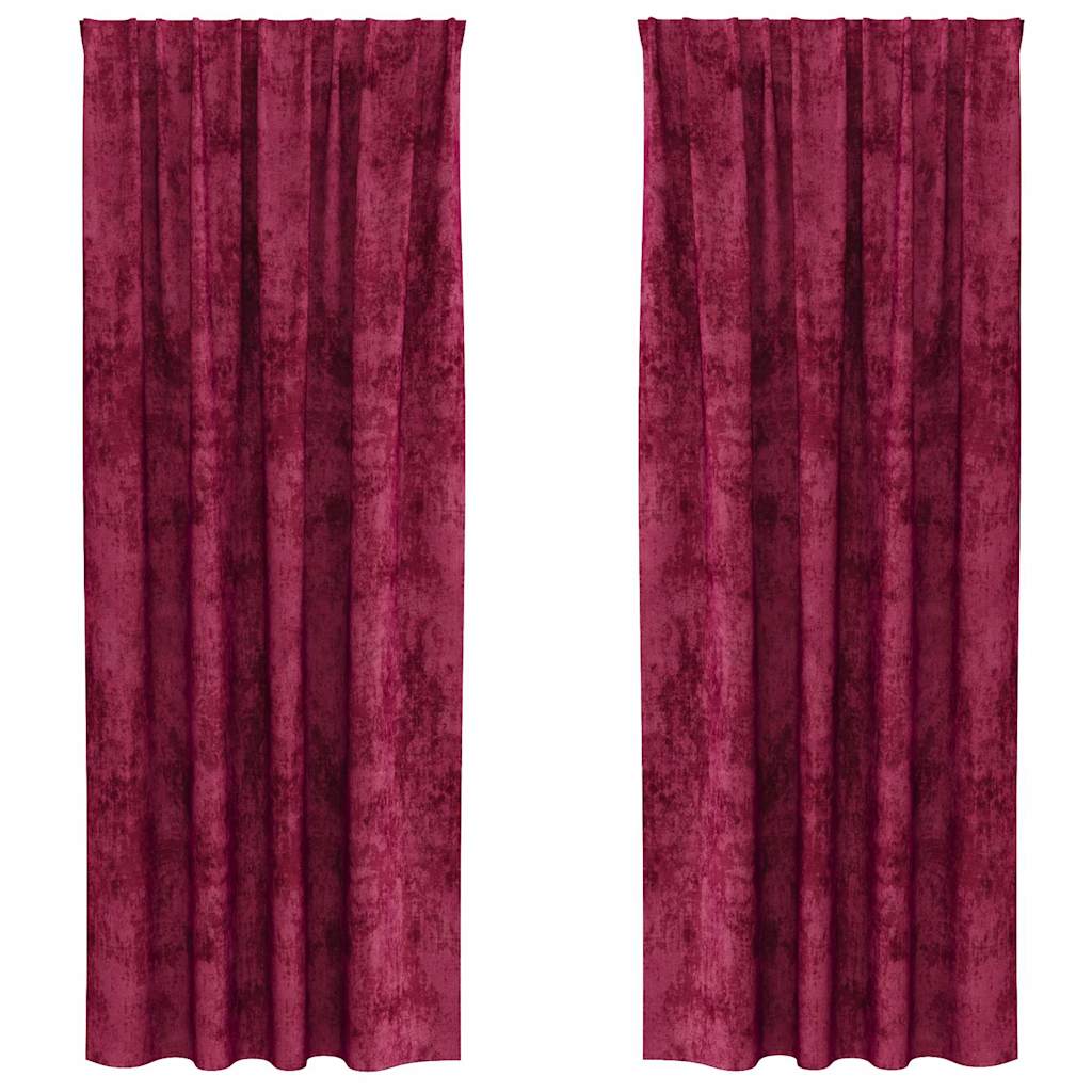 VidaXL rideaux de velours 2 pcs rouge vin 245 x 140 cm velours