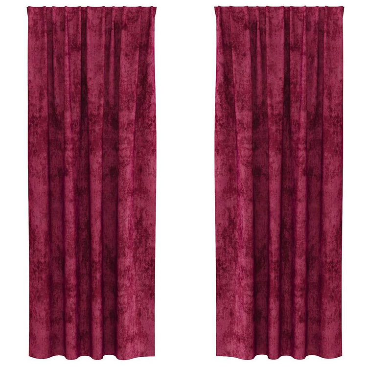VidaXL rideaux de velours 2 pcs rouge vin 245 x 140 cm velours