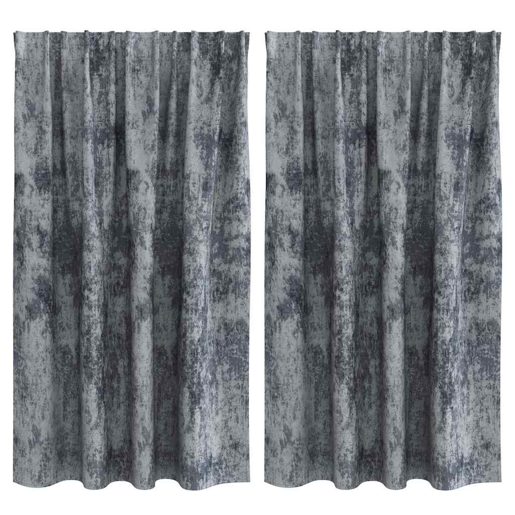 VidaXL rideaux de velours 2 pcs gris argenté 140 x 140 cm velours
