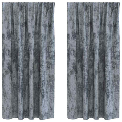 VidaXL rideaux de velours 2 pcs gris argenté 175 x 140 cm velours