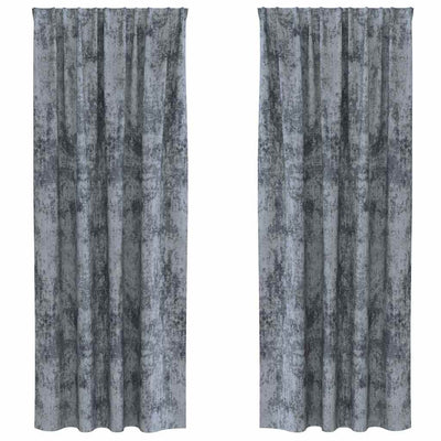 VidaXL rideaux de velours 2 pcs gris argenté 225 x 140 cm velours