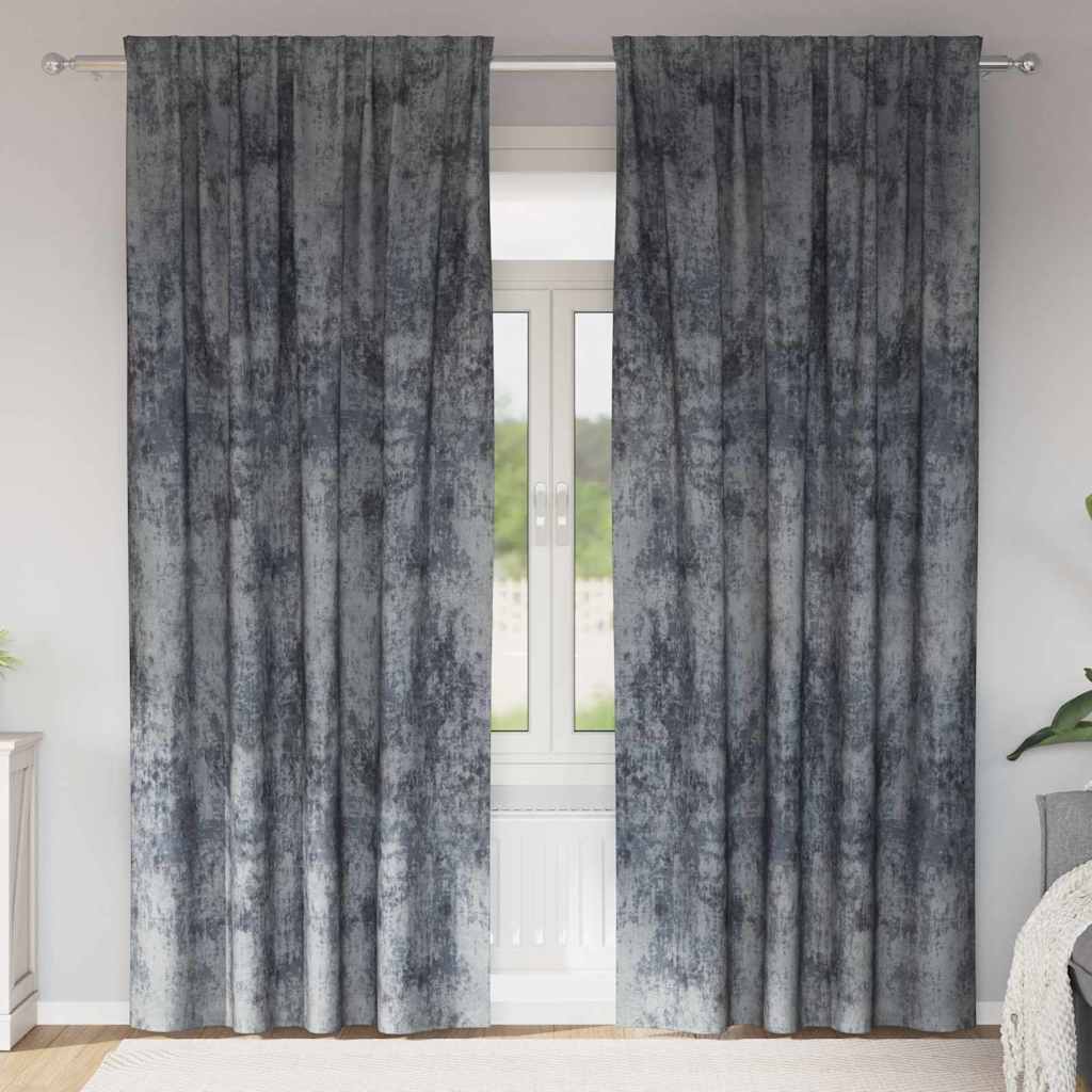 VidaXL rideaux de velours 2 pcs gris argenté 245 x 140 cm velours