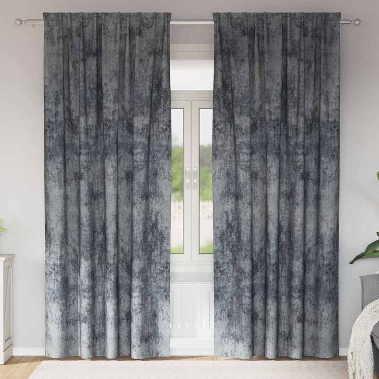VidaXL rideaux de velours 2 pcs gris argenté 245 x 140 cm velours