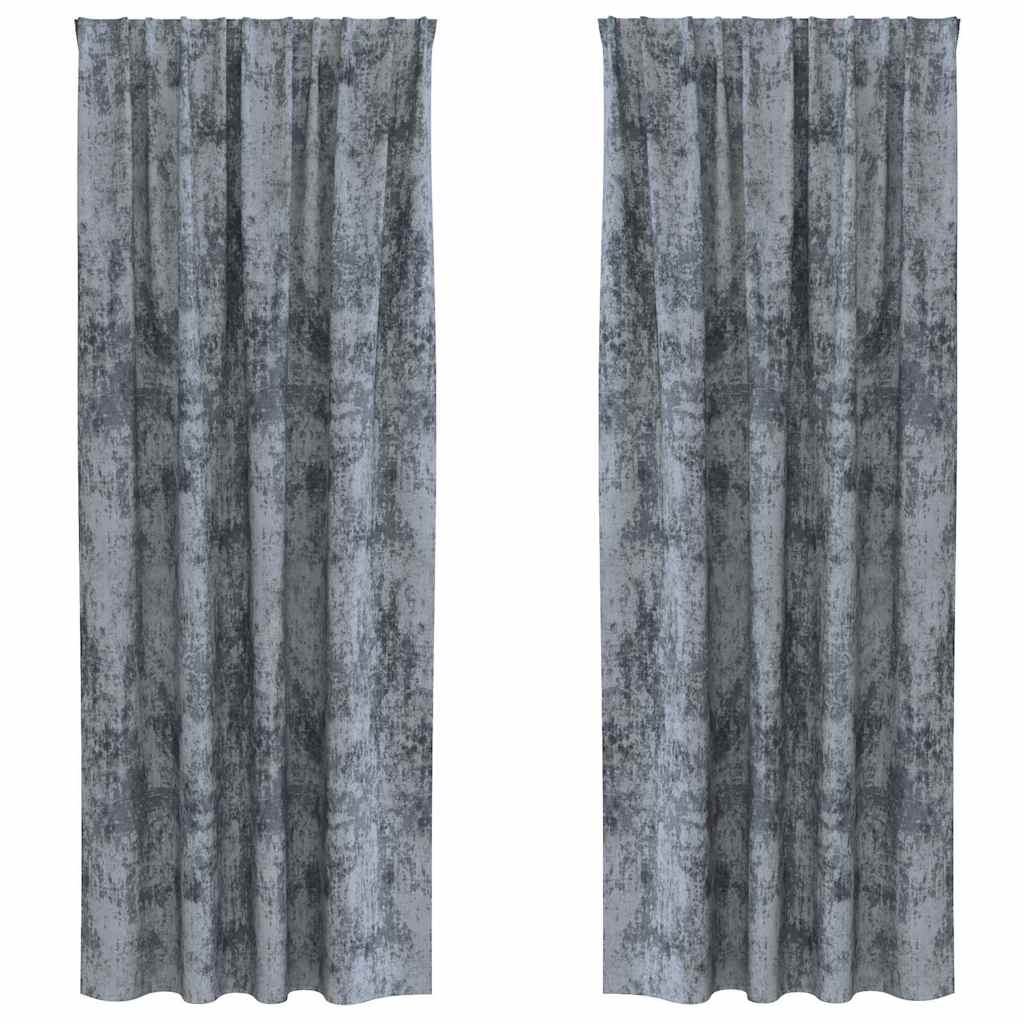 VidaXL rideaux de velours 2 pièces gris argenté 260 x 140 cm velours