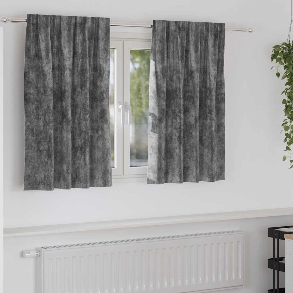 VidaXL rideaux en velours avec rideaux 2 pcs gris 140 x 140 cm velours