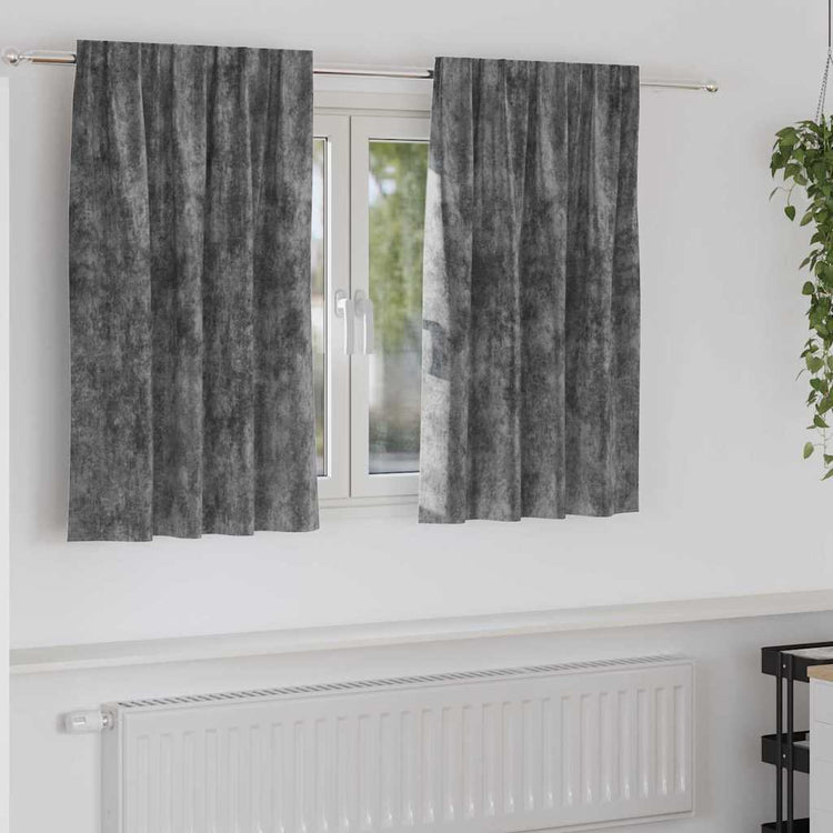 VidaXL rideaux en velours avec rideaux 2 pcs gris 140 x 140 cm velours