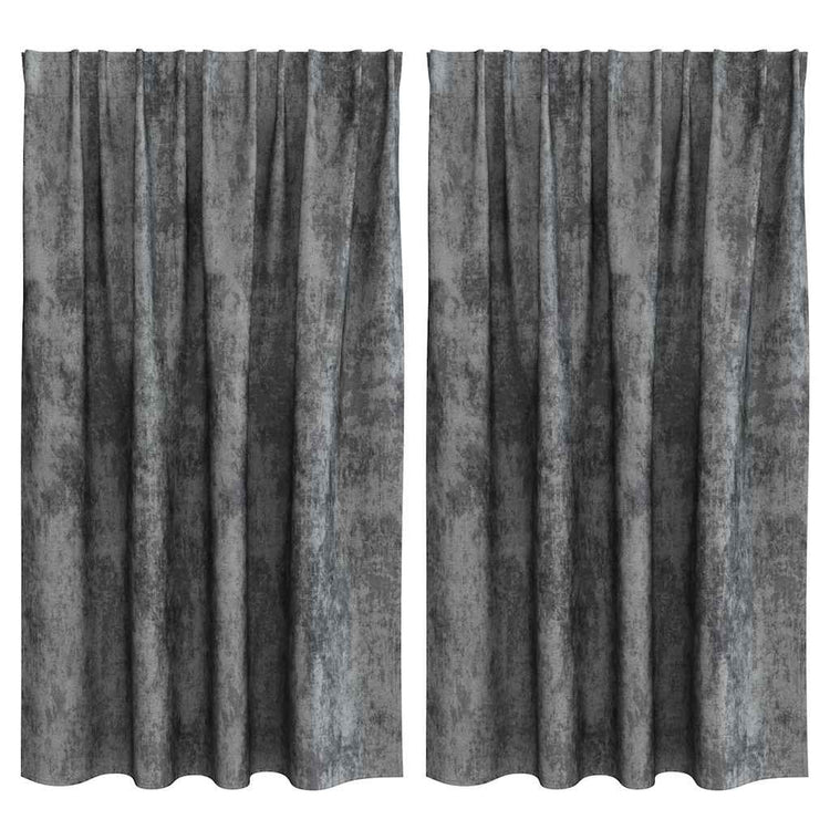 VidaXL rideaux en velours avec rideaux 2 pcs gris 140 x 140 cm velours