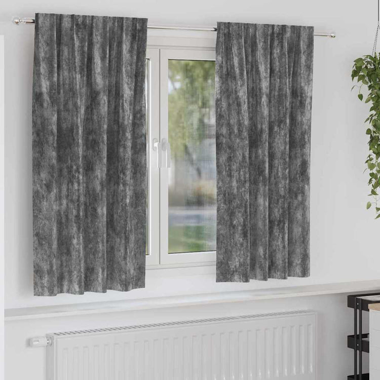 VidaXL rideaux en velours avec rideaux 2 pcs gris 175 x 140 cm velours