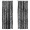 VidaXL rideaux en velours avec rideaux 2 pcs gris 245 x 140 cm velours