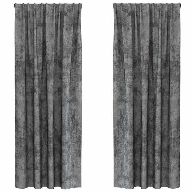 VidaXL rideaux en velours avec rideaux 2 pcs gris 245 x 140 cm velours