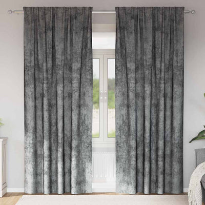 VidaXL rideaux en velours avec rideaux 2 pièces gris 260 x 140 cm velours