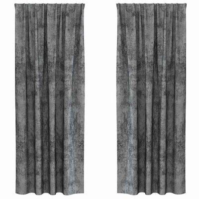 VidaXL rideaux en velours avec rideaux 2 pièces gris 260 x 140 cm velours