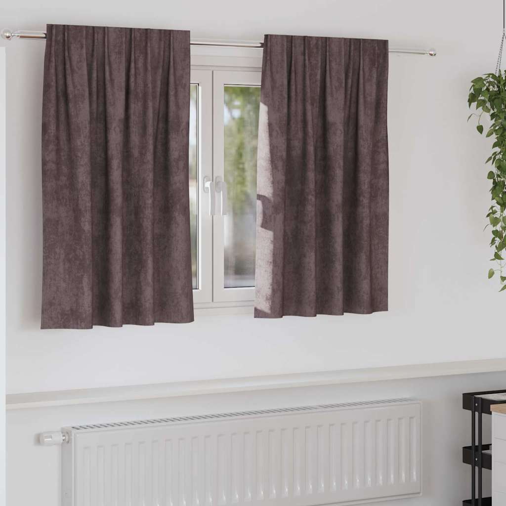 VidaXL rideaux en velours avec rideaux 2 pcs marron 140 x 140 cm velours
