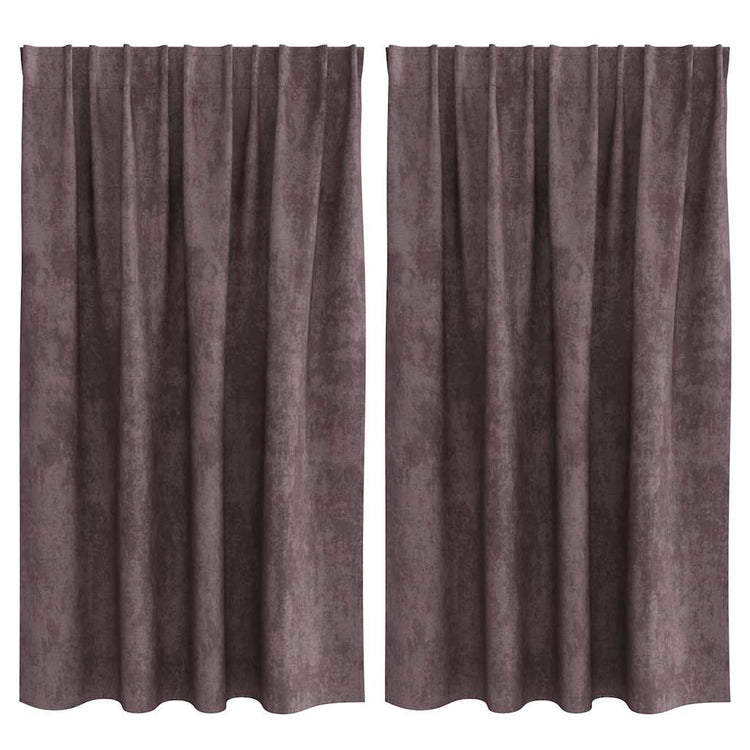 VidaXL rideaux en velours avec rideaux 2 pcs marron 140 x 140 cm velours