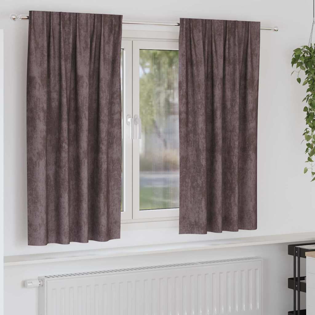 VidaXL rideaux en velours avec rideaux 2 pcs marron 175 x 140 cm velours