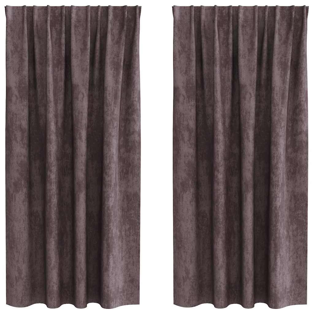 VidaXL rideaux en velours avec rideaux 2 pcs marron 175 x 140 cm velours