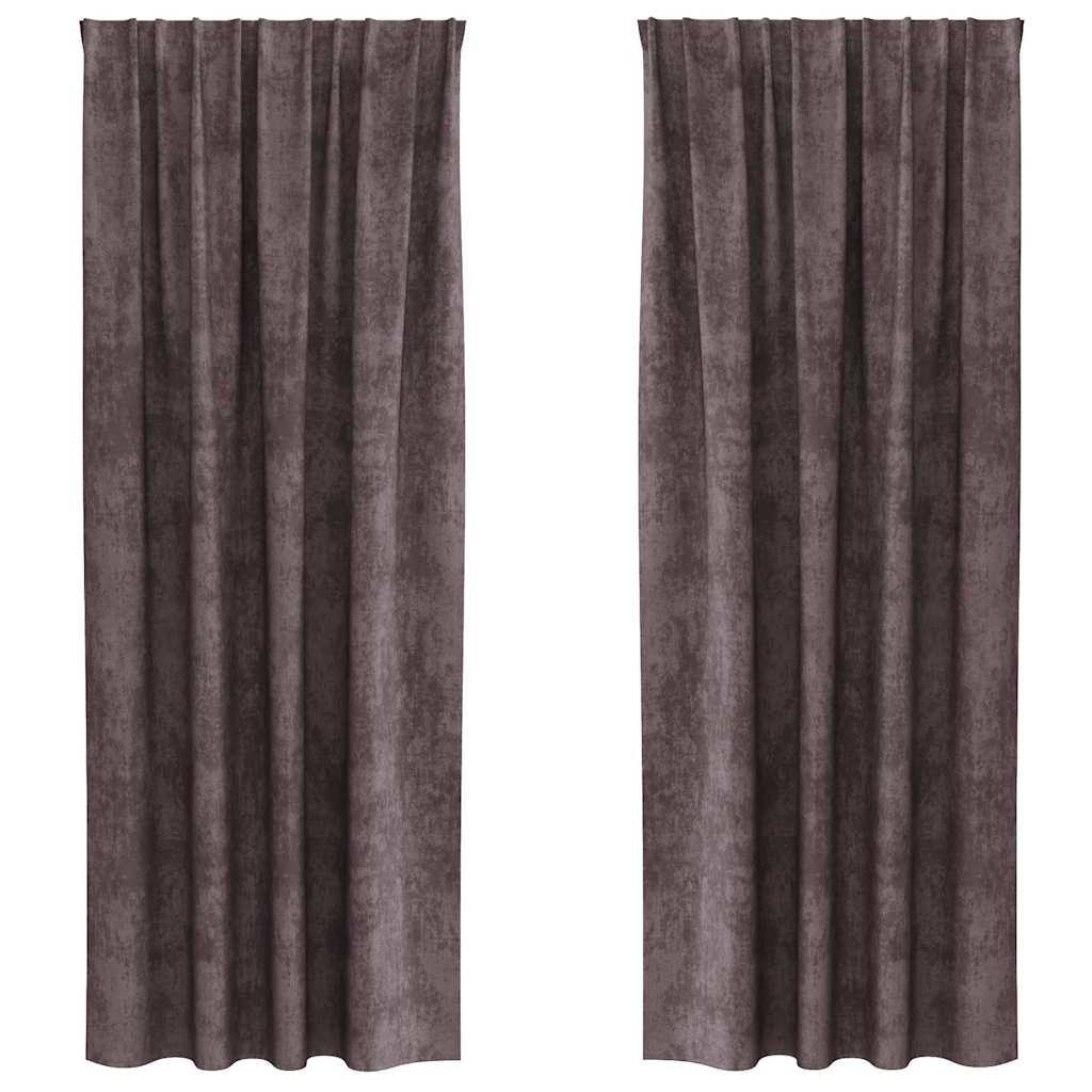 VidaXL rideaux en velours avec rideaux 2 pcs marron 225 x 140 cm velours