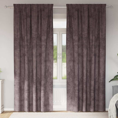 VidaXL rideaux en velours avec rideaux 2 pcs marron 245 x 140 cm velours