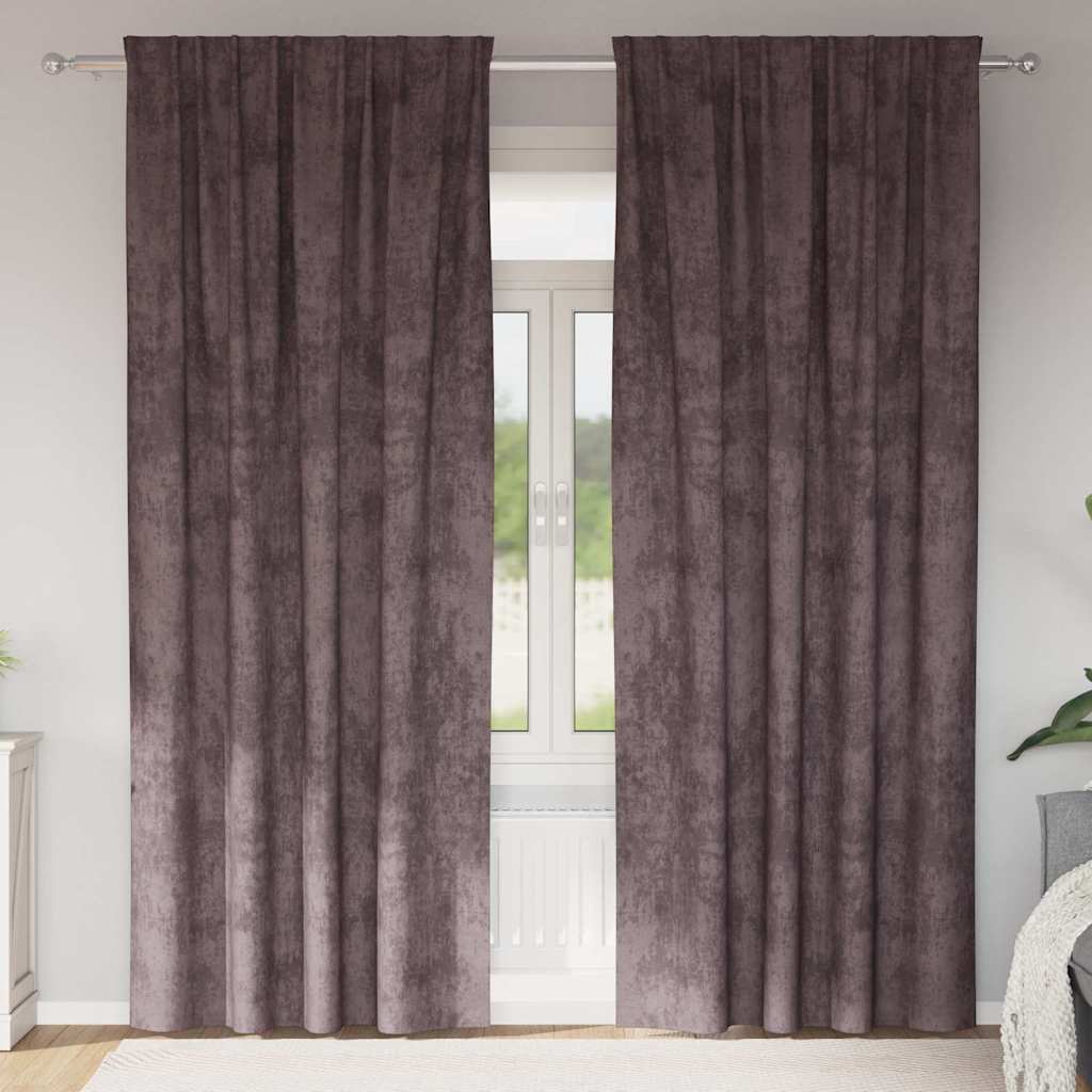 VidaXL rideaux en velours avec rideaux 2 pcs marron 260 x 140 cm velours