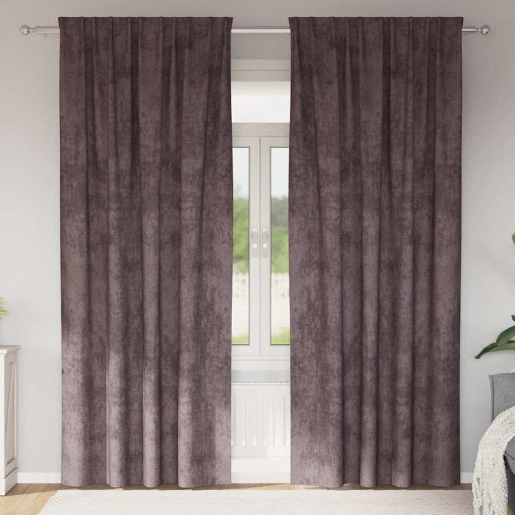 VidaXL rideaux en velours avec rideaux 2 pcs marron 260 x 140 cm velours