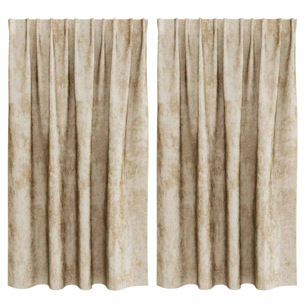 VidaXL rideaux en velours avec rideaux 2 pcs crème 140 x 140 cm velours