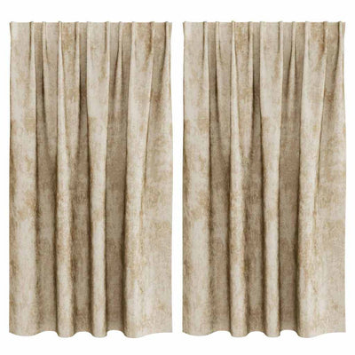 VidaXL rideaux en velours avec rideaux 2 pcs crème 140 x 140 cm velours