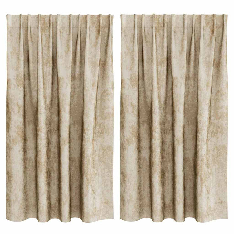 VidaXL rideaux en velours avec rideaux 2 pcs crème 140 x 140 cm velours