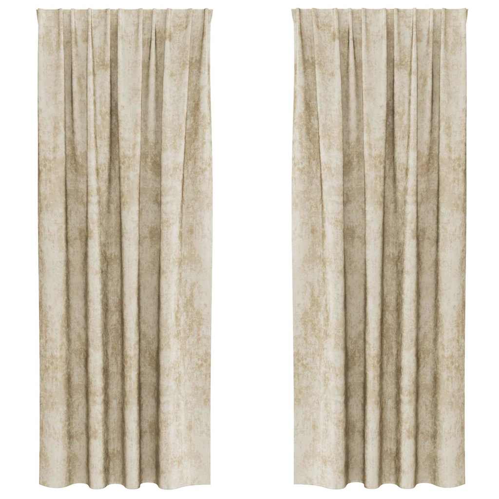 VidaXL rideaux en velours avec rideaux 2 pcs crème 225 x 140 cm velours