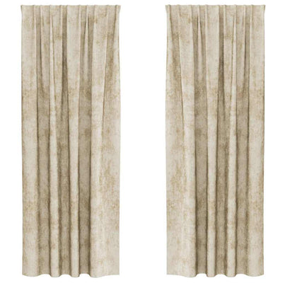 VidaXL rideaux en velours avec rideaux 2 pcs crème 260 x 140 cm velours