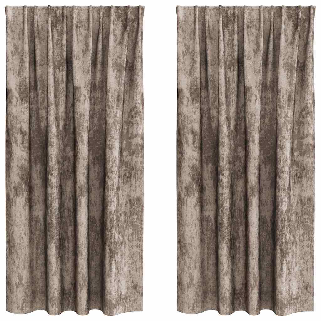 VidaXL rideaux de velours 2 pcs cappuccino 175 x 140 cm velours