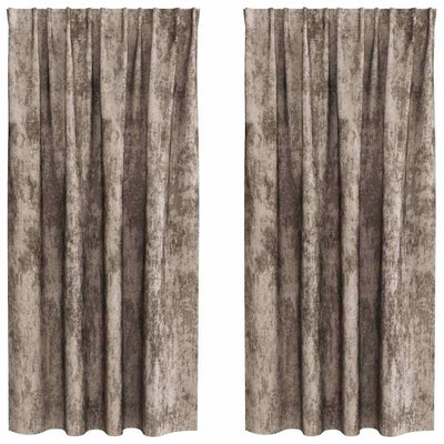 VidaXL rideaux de velours 2 pcs cappuccino 175 x 140 cm velours