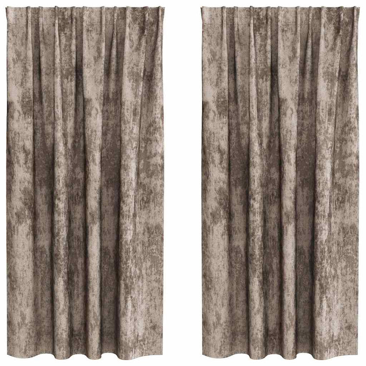 VidaXL rideaux de velours 2 pcs cappuccino 175 x 140 cm velours