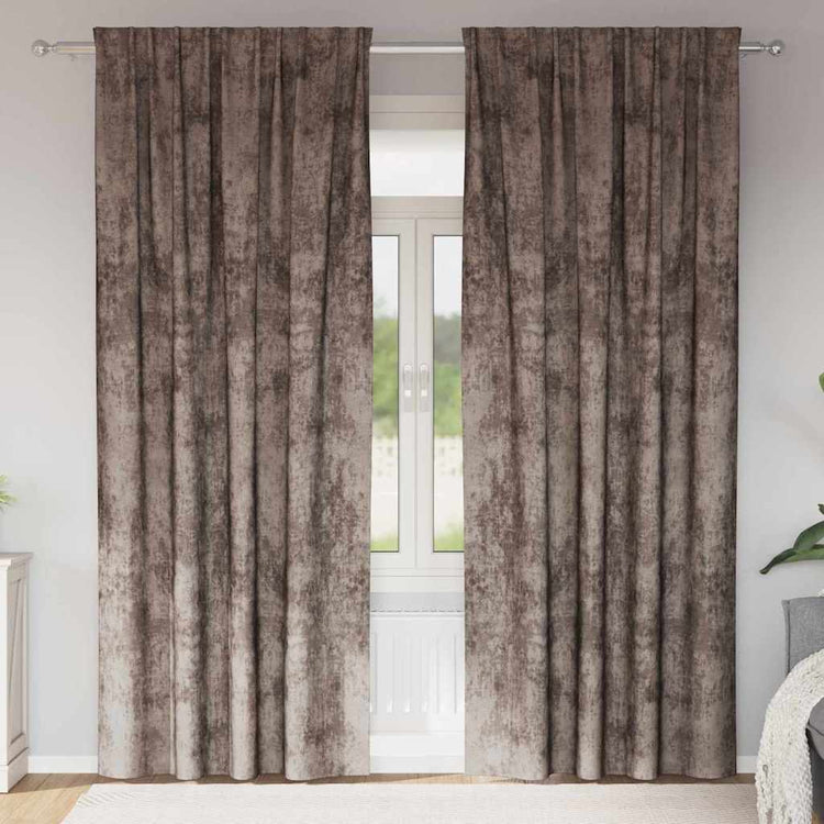 VidaXL rideaux de velours 2 pcs cappuccino 225 x 140 cm velours
