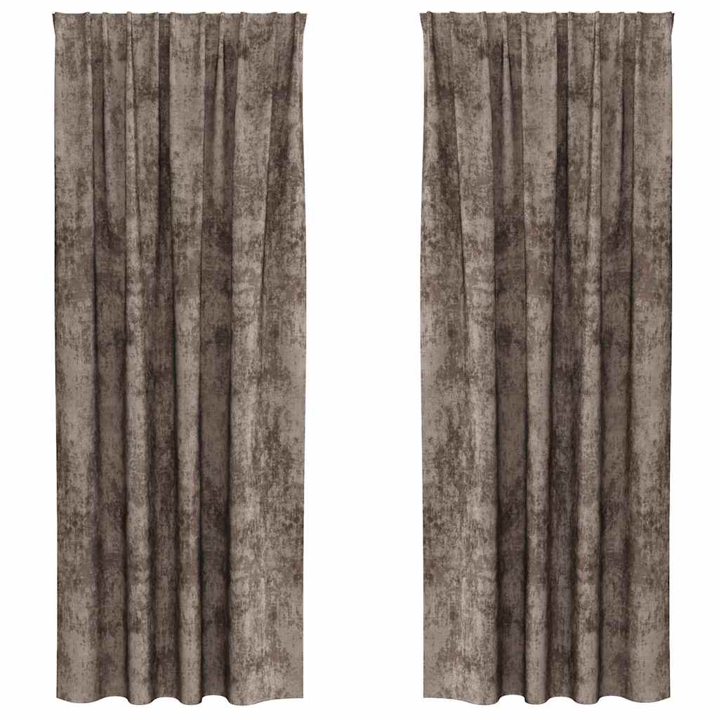VidaXL rideaux de velours 2 pcs cappuccino 225 x 140 cm velours