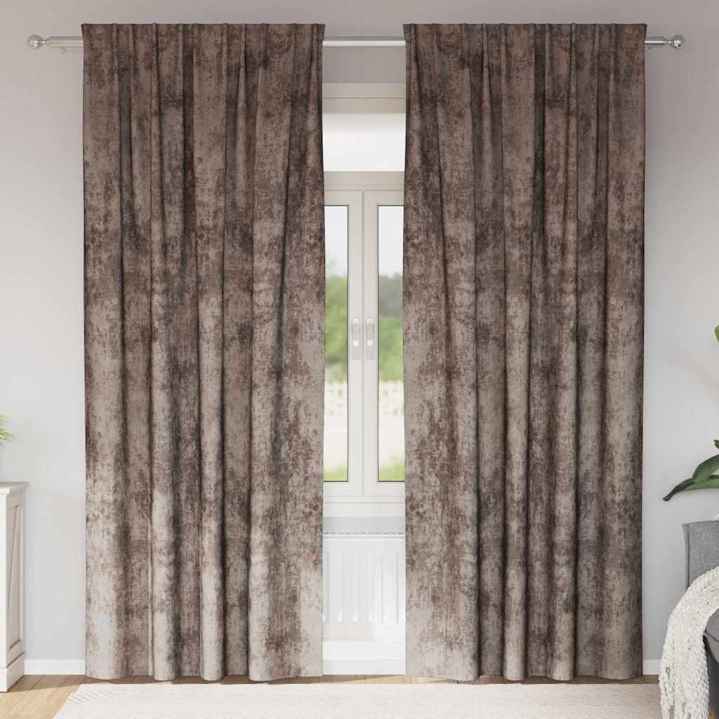 VidaXL rideaux de velours 2 pcs cappuccino 260 x 140 cm velours