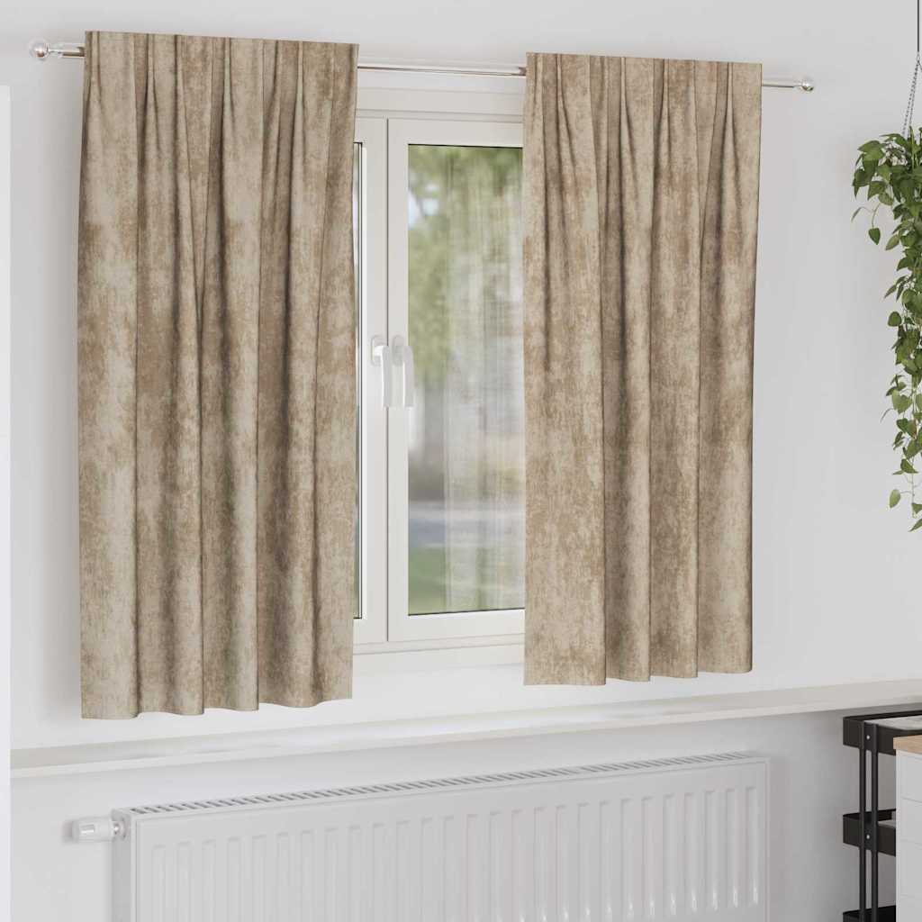 VidaXL rideaux de velours 2 pcs champagne 175 x 140 cm velours