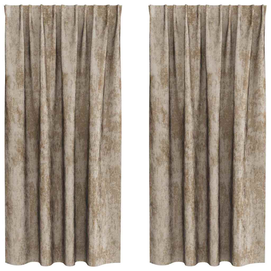 VidaXL rideaux de velours 2 pcs champagne 175 x 140 cm velours