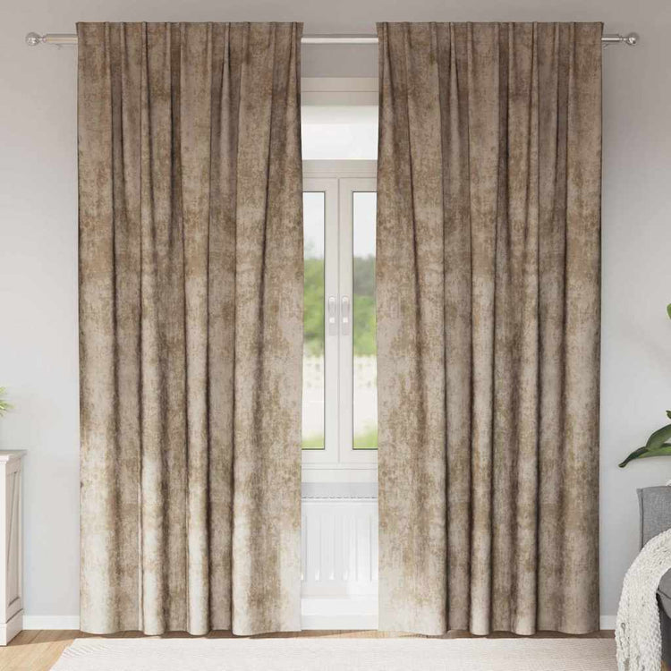 VidaXL rideaux de velours 2 pcs champagne 260 x 140 cm velours